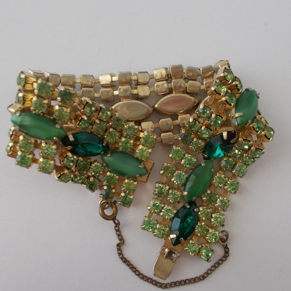 Cuff Bracelet Emerald/Jade/Peridot Colored Sets - Picture 2 of 4